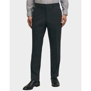 $190 BROOKS BROTHERS Classic Fit Stretch Wool Blend Dress Pants 40x30 Charcoal